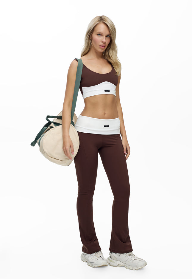 Gabi Set With Bra in Choco-White