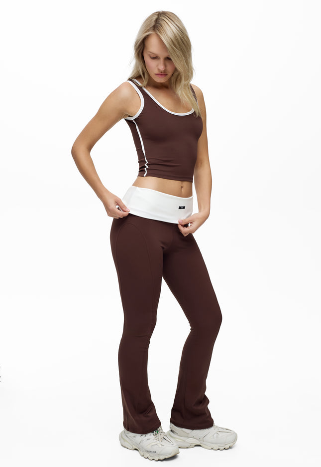 Gabi Set With Tank in Choco-White